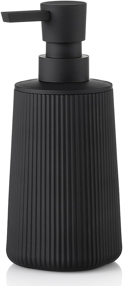 Small Soap Dispenser for Bathroom and Kitchen, Modern Farmhouse Striped Style Plastic Hand Soap D... | Amazon (US)