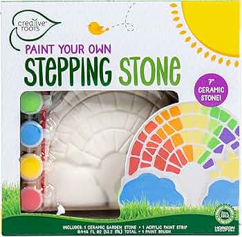 Creative Roots Paint Your Own Rainbow Stepping Stone Craft Kits for Kids, Ceramics to Paint, Ages... | Amazon (US)