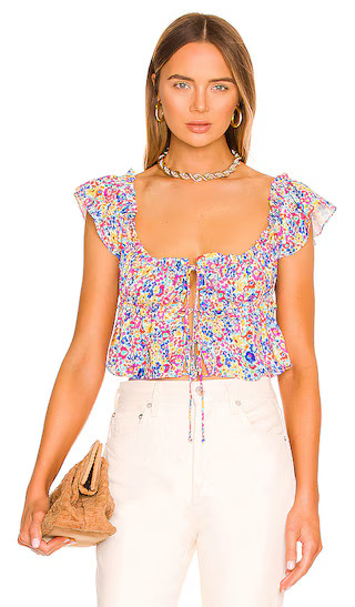 Sasha Crop Top in Blue | Revolve Clothing (Global)