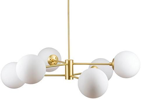 Caserti Sputnik Mid Century Modern Chandelier - Satin Brass Globe Light Chandeliers for Bedroom, ... | Amazon (US)