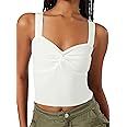 SAFRISIOR Women Sweetheart Neck Twist Knot Crop Tank Top Sleeveless Backless Knitted Crop Vest To... | Amazon (US)