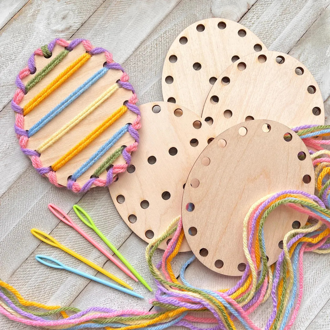 Easter Eggs - Wood Project for Kids - Complete Yarn Craft Kit | Etsy (US)