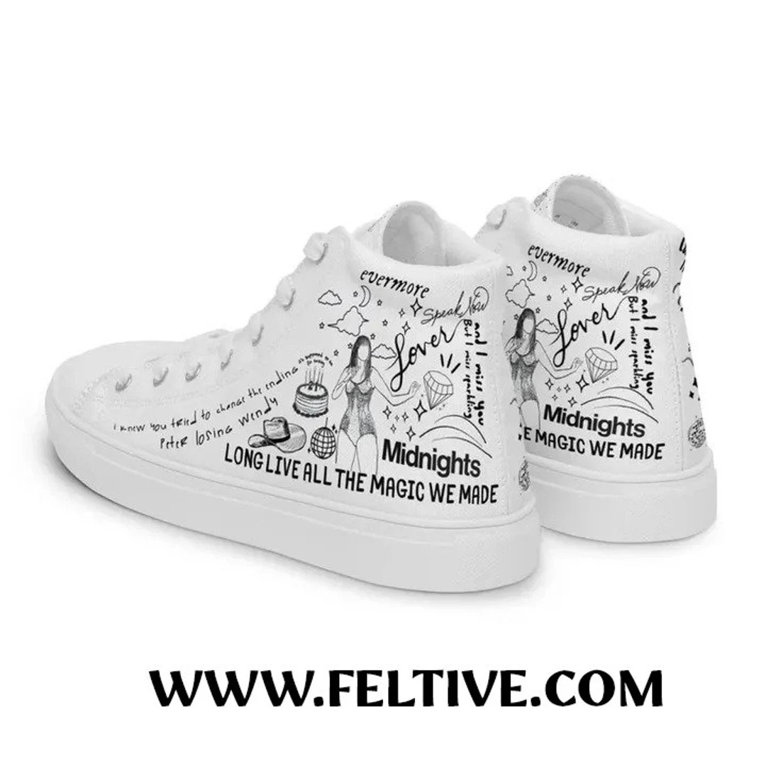 Taylor Swift Inspired "The Eras Tour" with all Era Taylors Women's High Top Sneakers | Etsy (US)