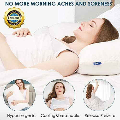 Cooling Bed Pillows for Sleeping 2 Pack, Adjustable Cool Gel Shredded Memory Foam Pillows Queen Size | Amazon (US)