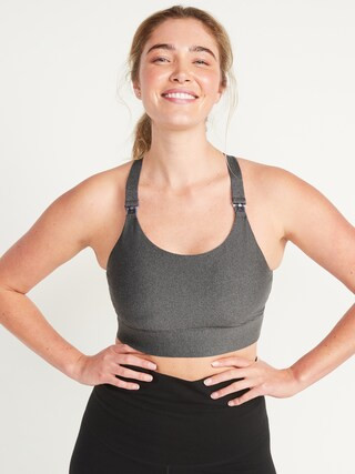 Maternity Medium Support PowerSoft Longline Nursing Sports Bra | Old Navy (US)