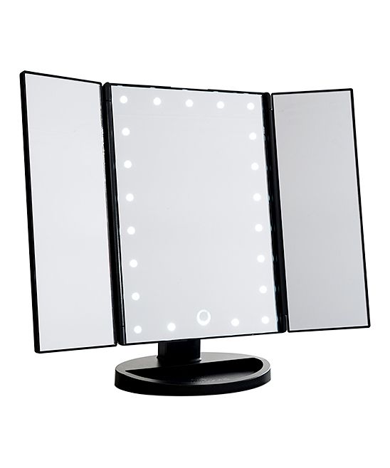 Impressions Vanity Co. Women's Makeup Mirrors Black - Black Lighted LED Touch 3.0 Tri-Fold Mirror | Zulily