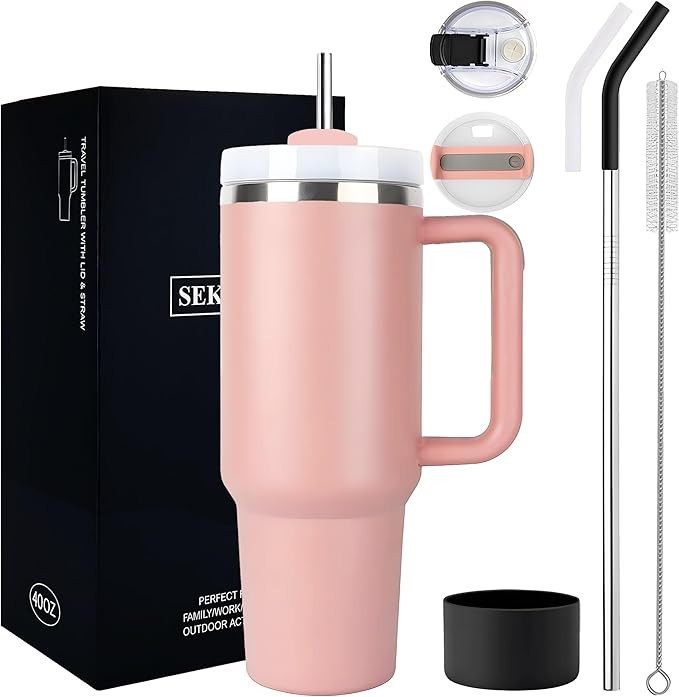 Sekirou 40 oz Tumbler with Handle and Straw Lid, Large Insulated Quencher Stainless Steel Metal W... | Amazon (US)