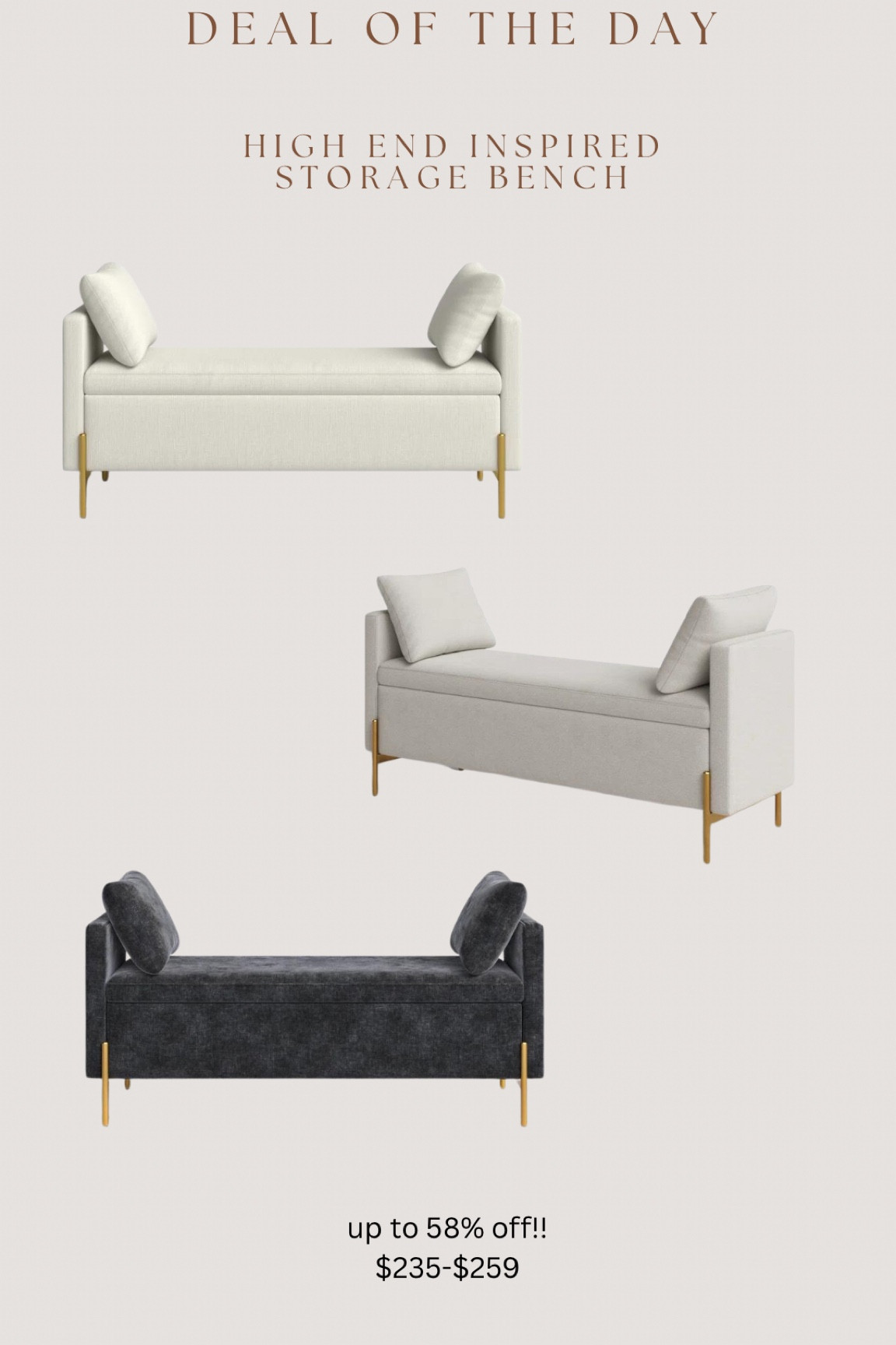 Great sale & price for this gorgeous high end inspired storage bench 😍

#LTKStyleTip #LTKHome #LTKSaleAlert