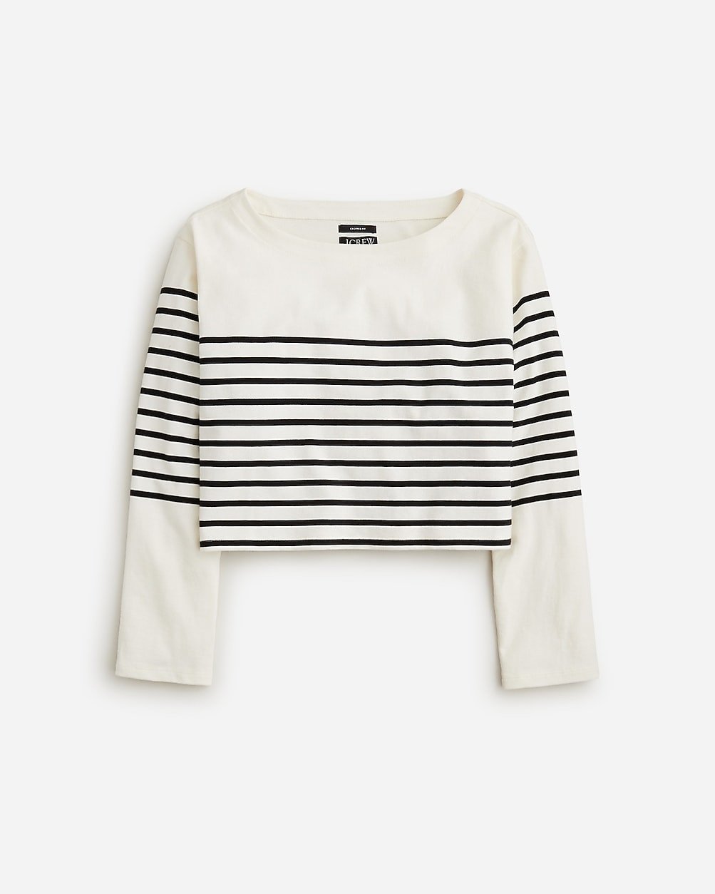 Cropped boatneck T-shirt in mariner cotton | J. Crew US
