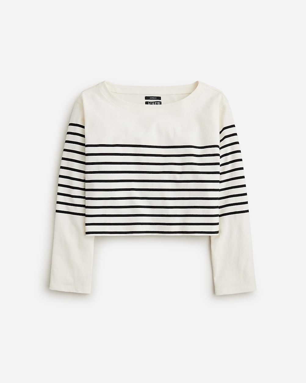 Cropped boatneck T-shirt in mariner cotton | J.Crew US