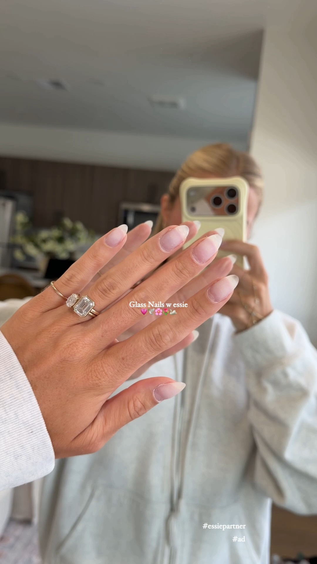 #ad Glass nails at home using @essie from @target 💅💗🦢🌸 #targetpartner #essiepartner @shop.ltk #liketkit #target