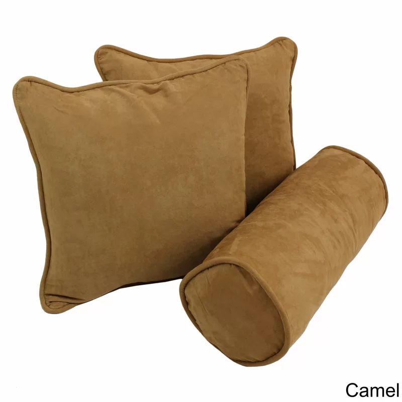 Broadwell Indoor/Outdoor Throw and Bolster Pillow Set (Set of 3) | Wayfair North America
