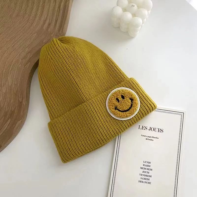 Casual Pastel Tones Adult Women's Yellow Smiley Face Beanie | Walmart (US)