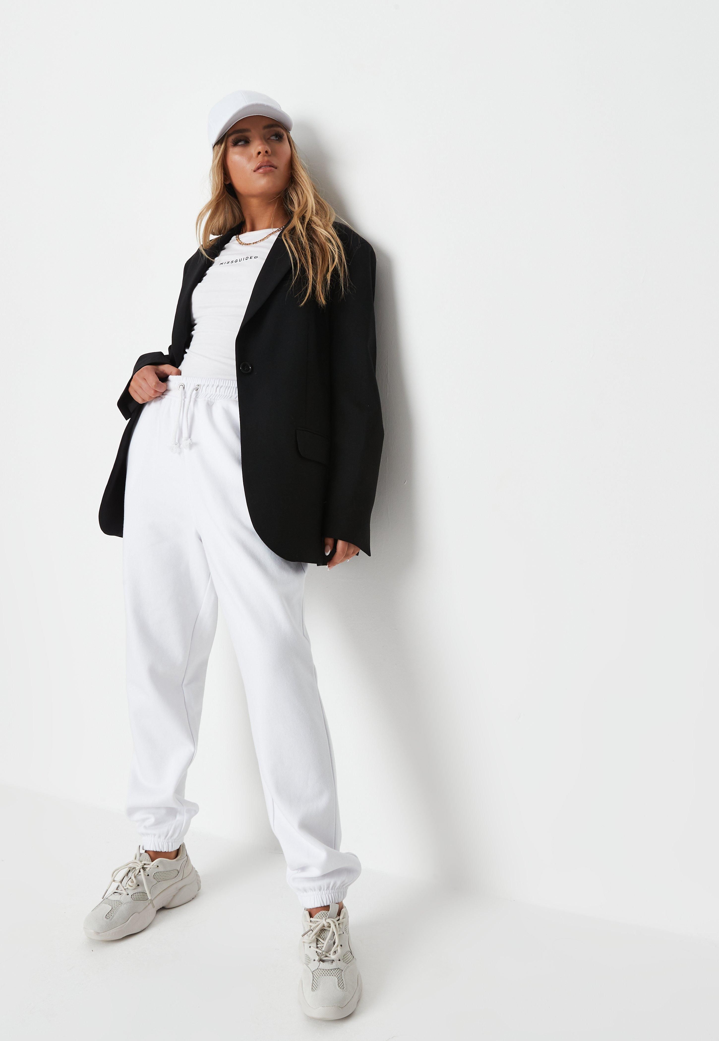 Tall White Oversized 90s Joggers | Missguided (US & CA)