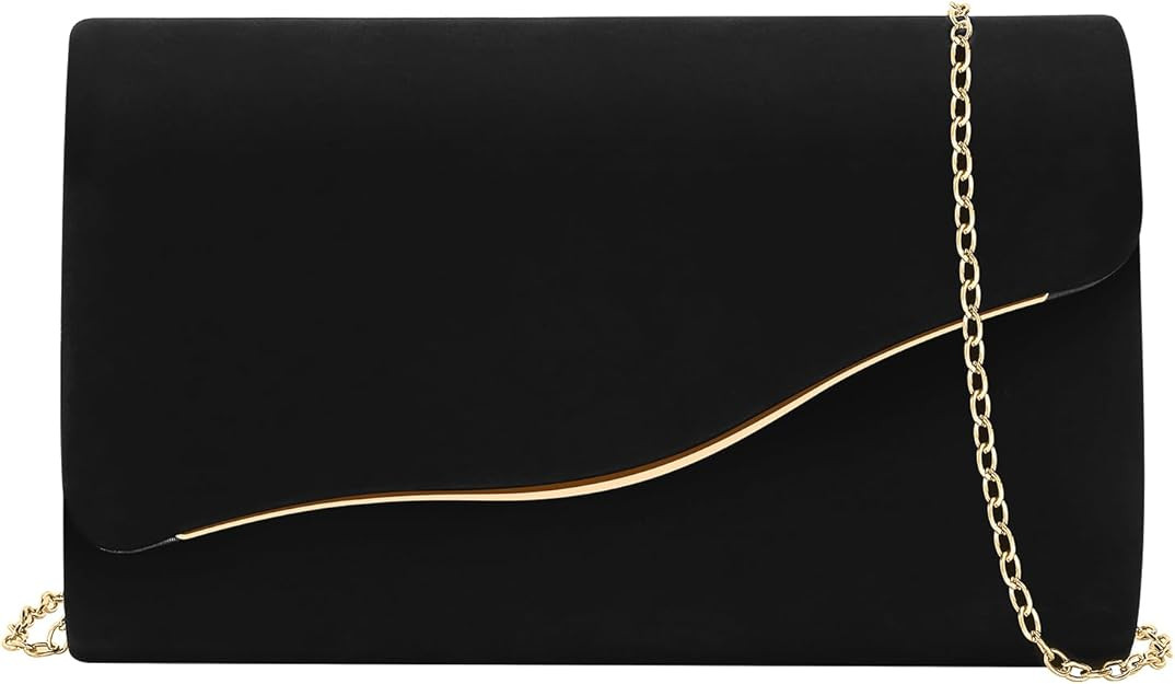 Clutch Purses for Women Evening Bag Faux Suede Formal Party Wedding Cocktail Prom | Amazon (US)