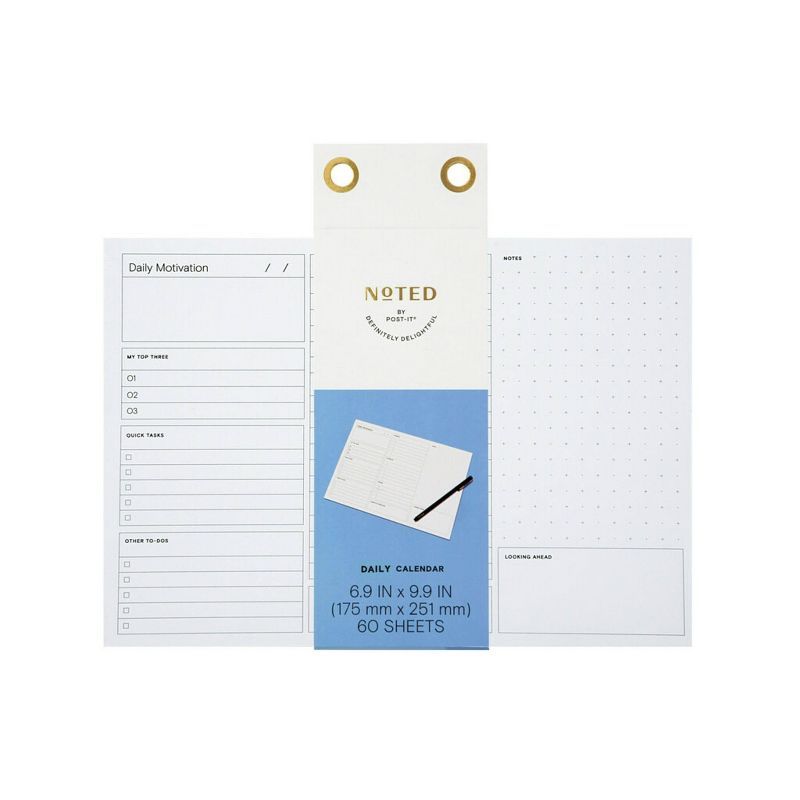 Post-it Undated Daily Super Sticky Calendar 7"x 10" 60 Sheets White | Target