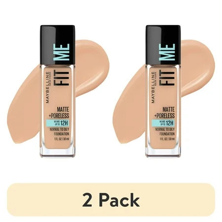 (2 pack) Maybelline New York Fit Me Matte Plus Poreless Foundation Makeup Pure Beige 1 Fl Oz | Walmart (US)