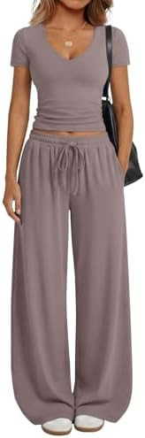 Trendy Queen 2 Piece Lounge Sets for Women Summer Outfits 2026 Fashion Two Piece Loungewear Sprin... | Amazon (US)