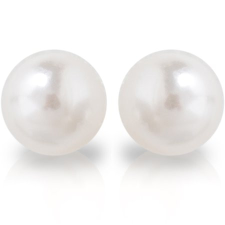 Humble Chic Simulated Pearl Studs - Big Faux Round Oversized Earrings, 18mm White | Walmart (US)
