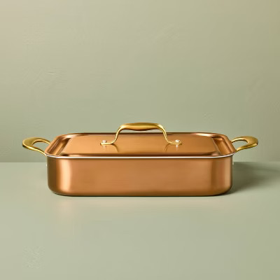 Roasting Pan with Lid Copper - Hearth & Hand™ with Magnolia | Target
