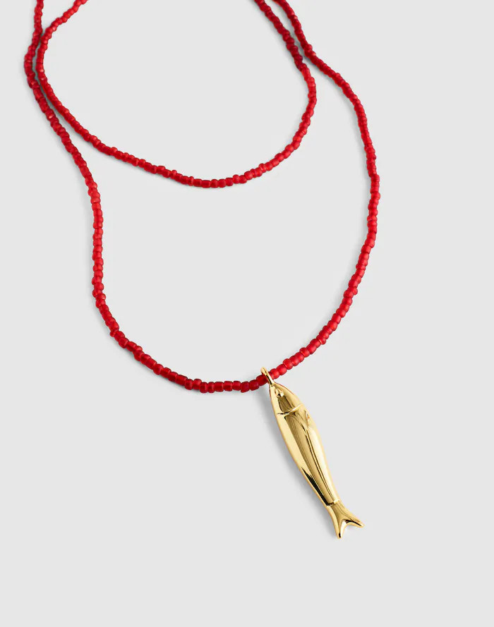 Fish Pendant Beaded Necklace | Madewell
