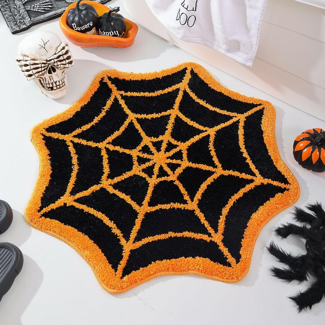 Spider Web Rug Halloween Rug Spooky Gothic Rug Cobweb Rug - Etsy | Etsy (US)