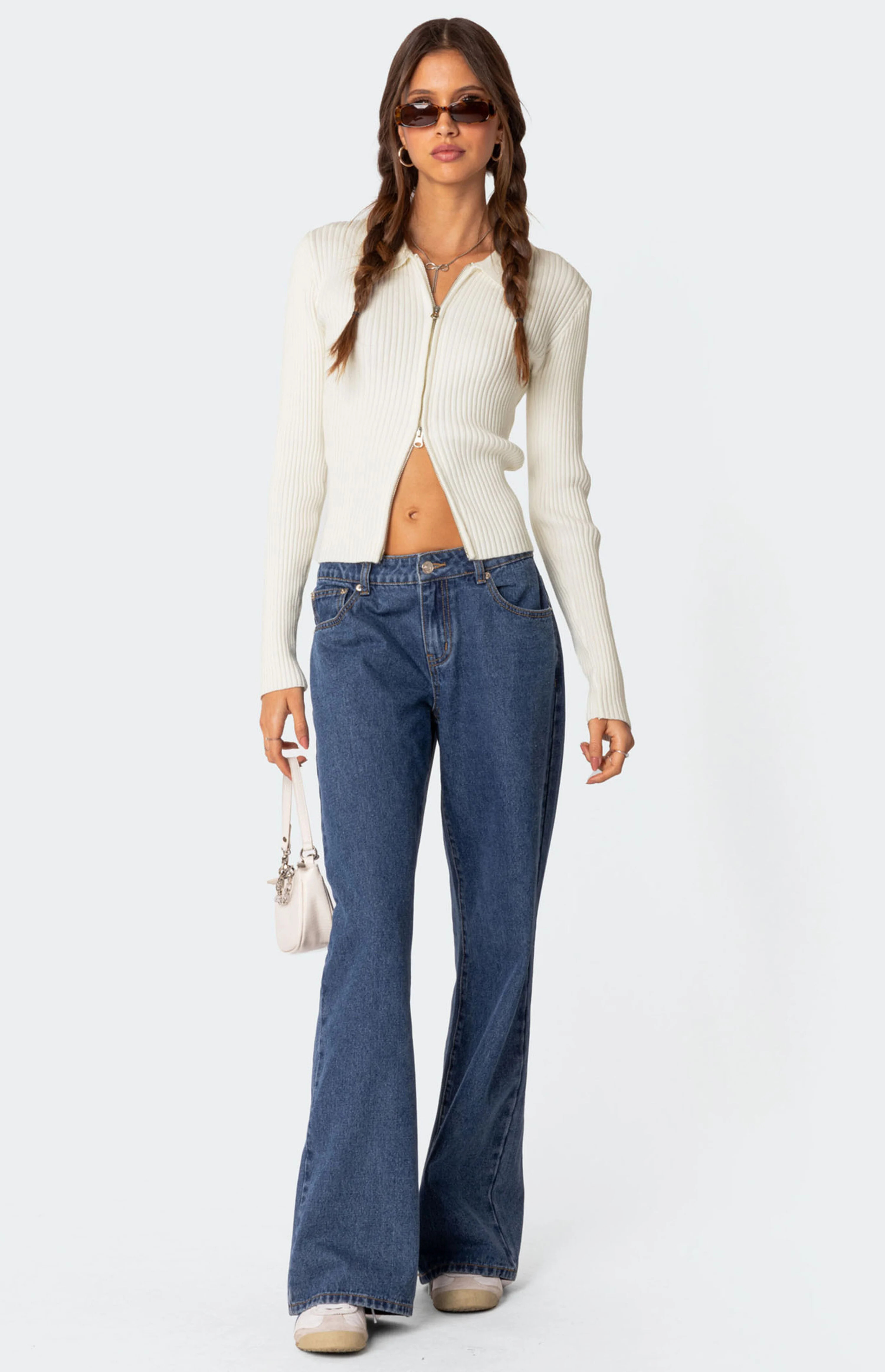 Edikted Cora Knitted Zip Up Cardigan | PacSun | PacSun