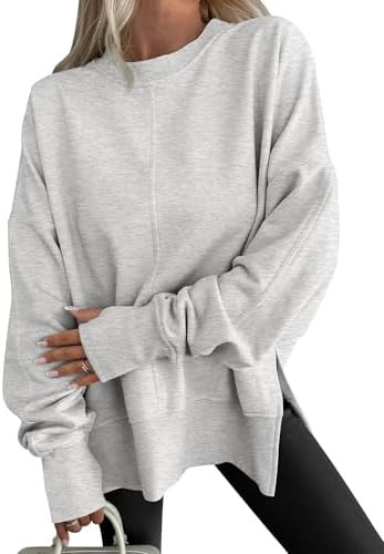 ANRABESS Women Oversized Sweatshirts Thumbhole Long Sleeve Hoodies Shirts 2025 Fall Side Slit Pul... | Amazon (US)