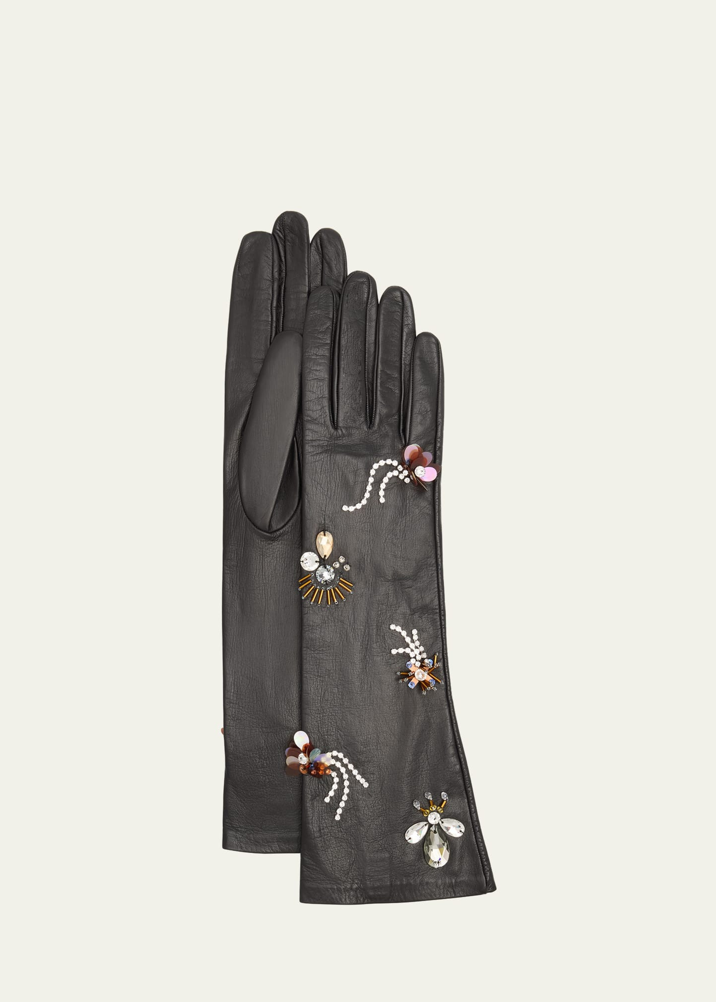 Ulla Johnson Laetitia Embellished Leather Gloves | Bergdorf Goodman