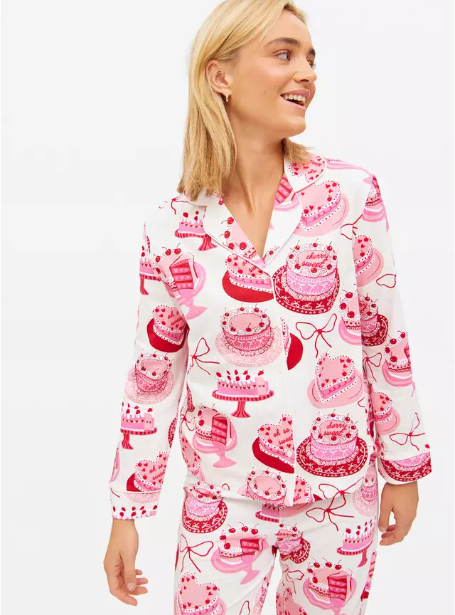 Pink Cakes Printed Traditional Pyjamas XXL | Tu Clothing