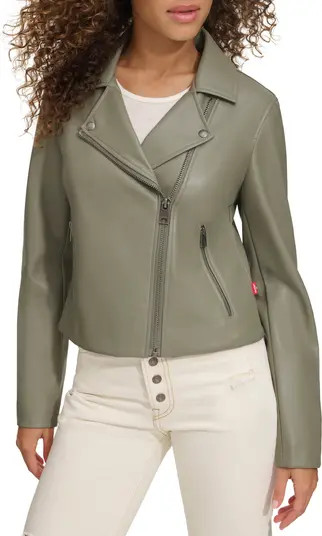 Shrunken Faux Leather Moto Jacket | Nordstrom