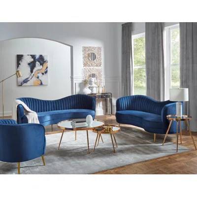 Westerham 3 Piece Velvet Living Room Set | Wayfair North America