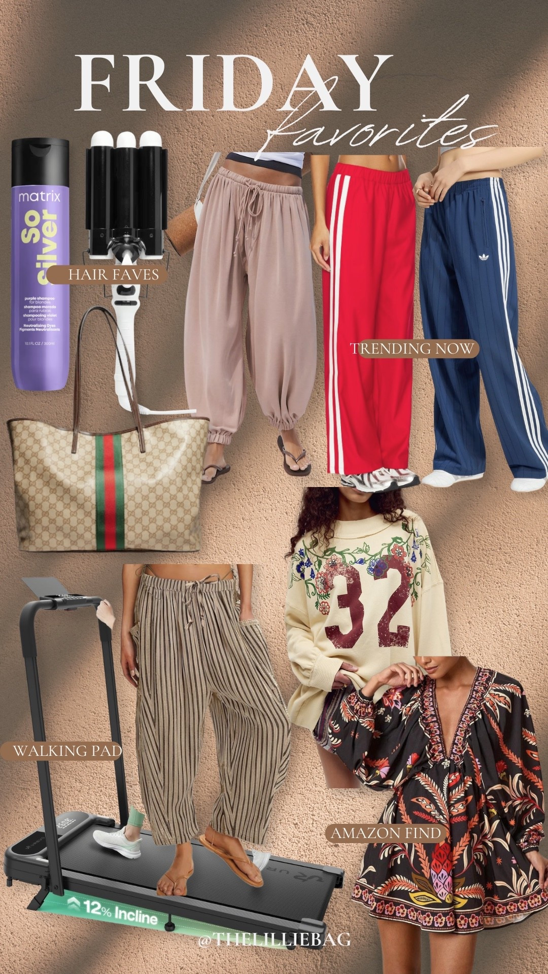 Friday Favorites are here! ✨ This week’s lineup includes some of my current obsessions—from the viral Adidas-style track pants and comfy joggers to my favorite walking pad, everyday Gucci tote, hair favorites, and the prettiest Amazon dress. So many great finds I think you’ll love!

Friday Favorites, Adidas track pants, joggers, walking pad, Amazon fashion, Gucci tote, hair favorites, Matrix shampoo, barrel pants, casual outfits, everyday essentials, fall fashion, Amazon finds

#LTKootd #LTKSeasonal #LTKSaleAlert