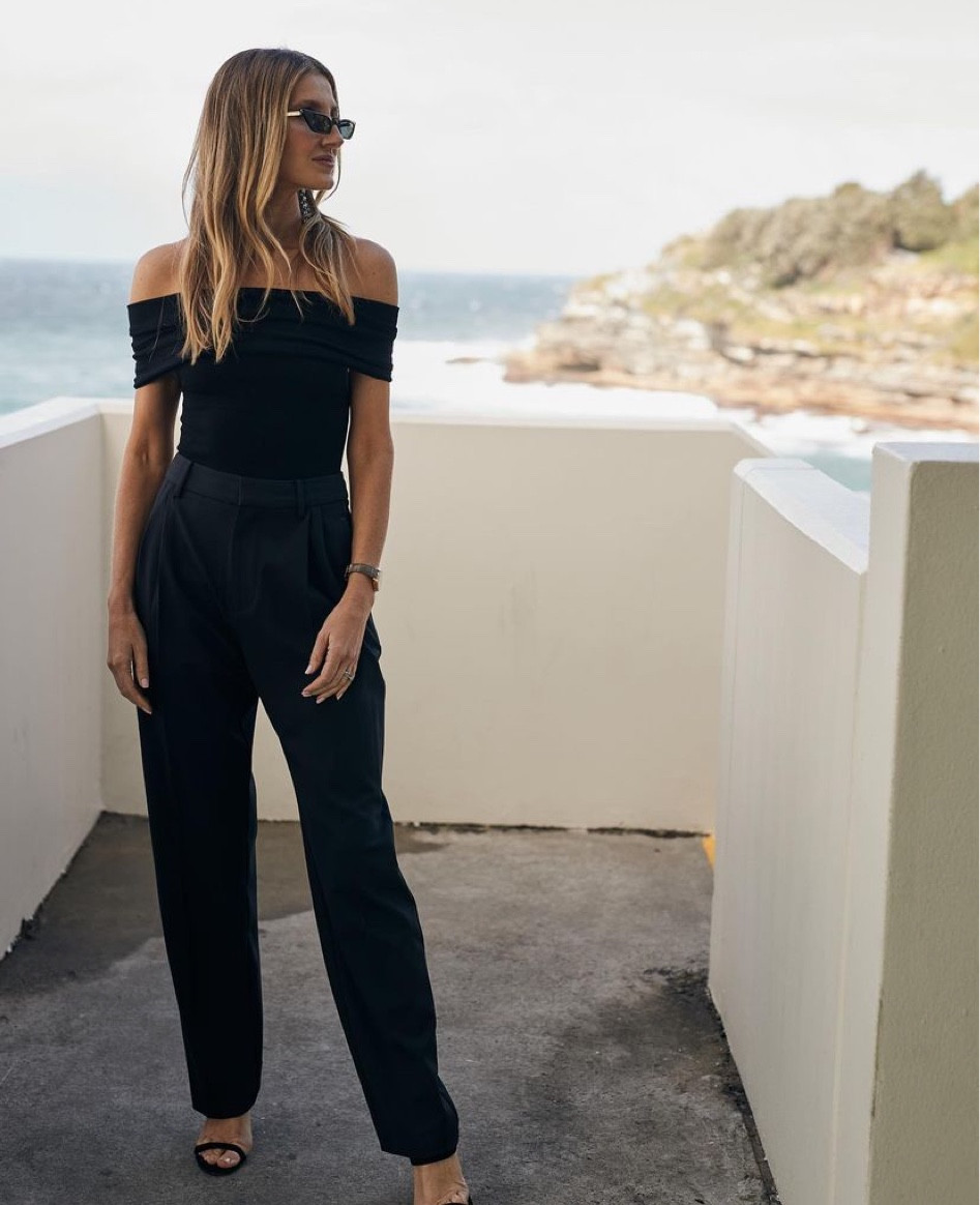 🖤 Shop my exact off the shoulder top and tailored pants below

#LTKaustralia #LTKFind #LTKstyletip