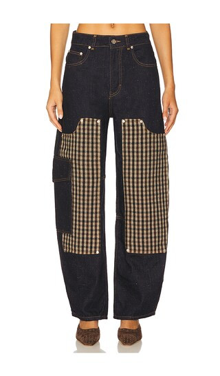 Neppy Denim Carpenter Jeans in Dark Blue Stone | Revolve Clothing (Global)