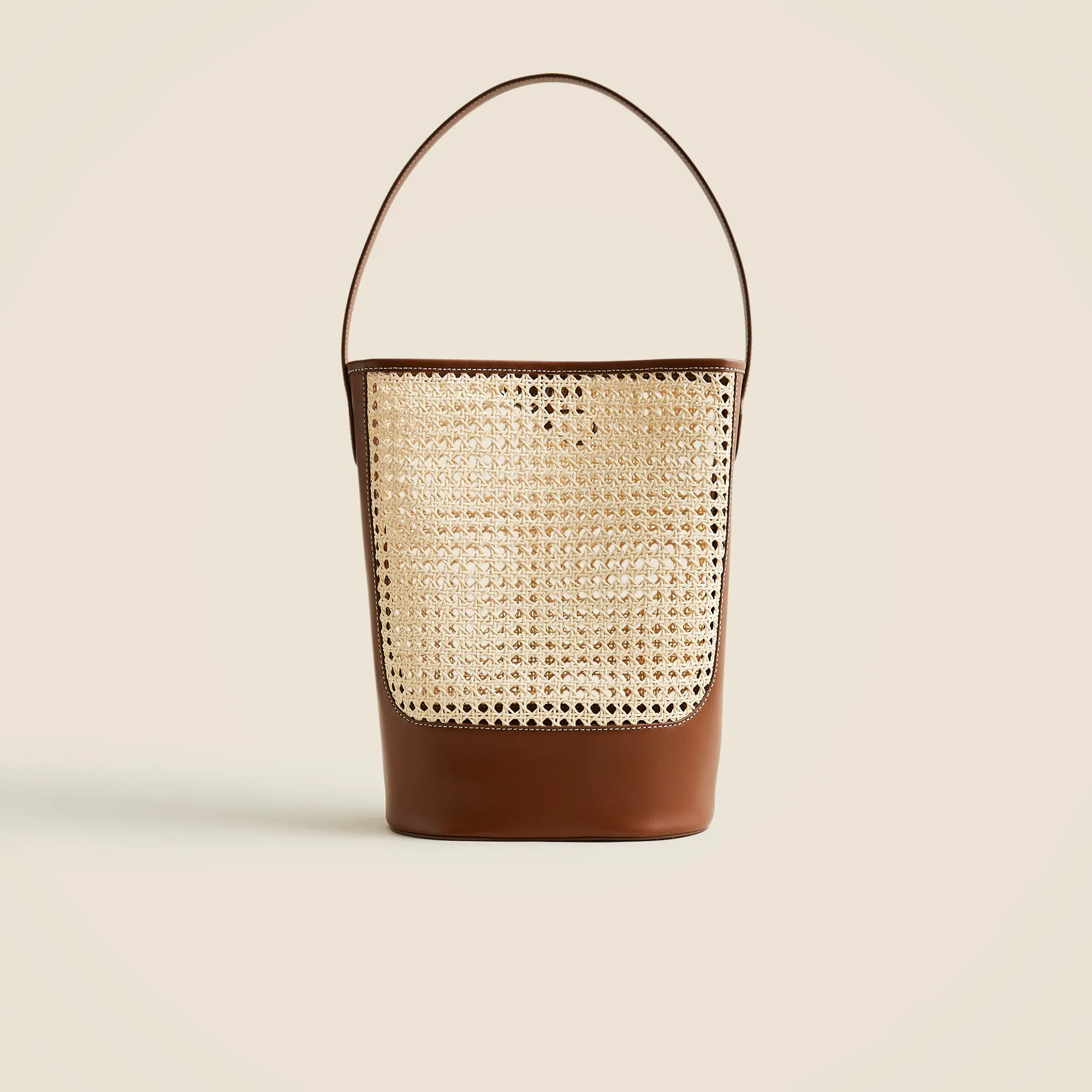 Berkeley bucket bag in faux raffia and leather | J. Crew US