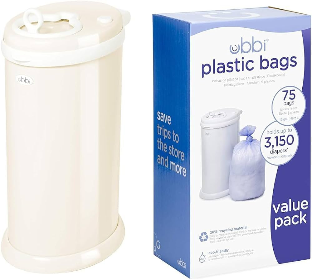 Ubbi Steel Odor Locking, No Special Bag Required Money Saving, Awards-Winning, Ivory & Disposable... | Amazon (US)