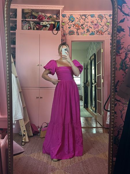 Spring Dresses - Abercrombie & Fitch Emerson Drama Bow-Back Gown in Pink - wearing size XS

#LTKstyletip #LTKSeasonal