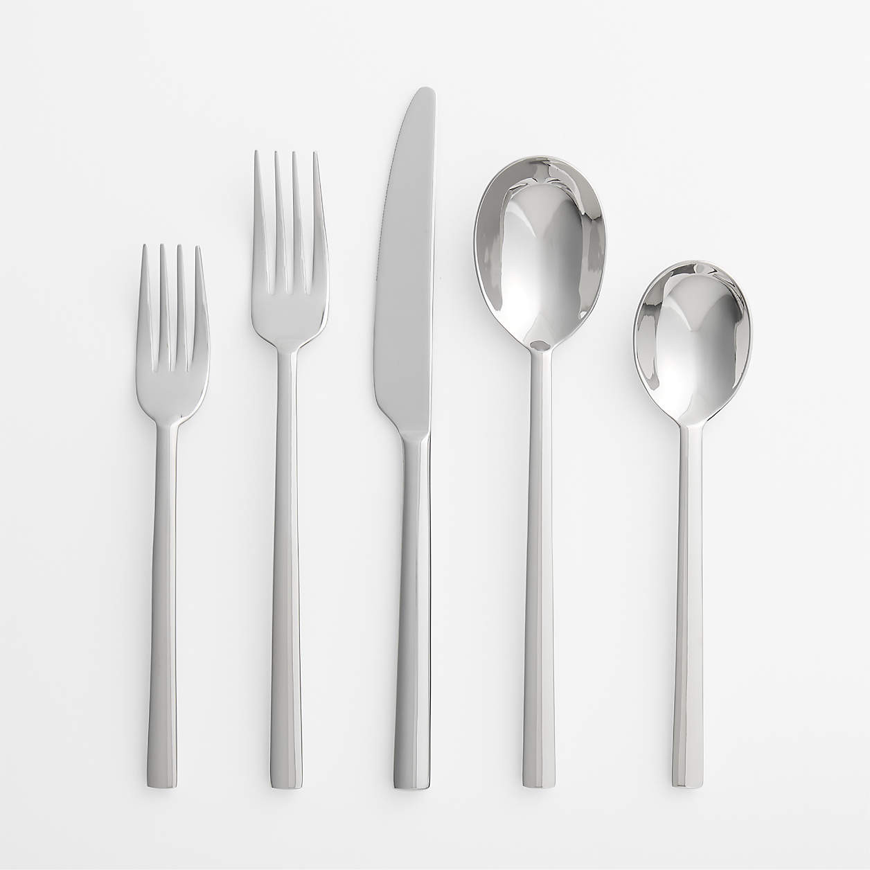 Emerge Mirror 5-Piece Flatware Place Setting + Reviews | Crate & Barrel | Crate & Barrel