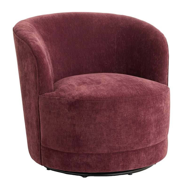 Sawyer Swivel Accent Chair, Merlot | At Home