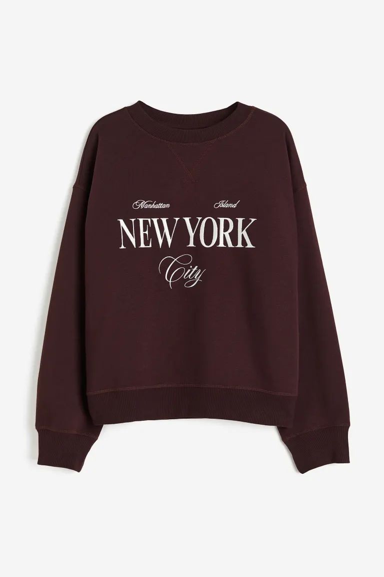 Sweatshirt - Burgundy/New York - Ladies | H&M US | H&M (US)