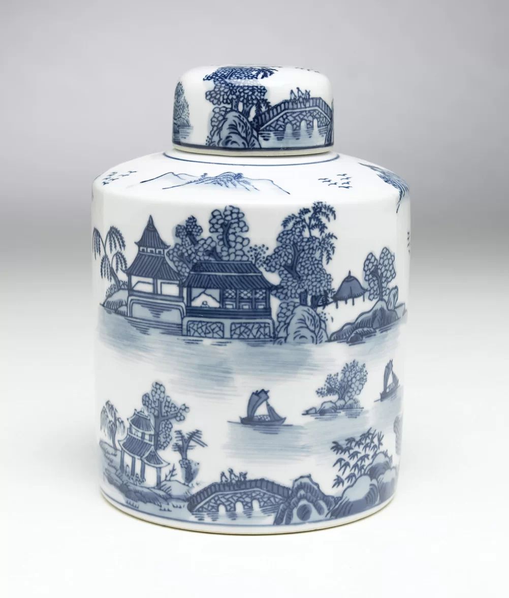 Deshonta Cylindrical Porcelain Storage Jar with Lid | Wayfair North America