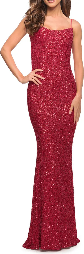 Lovely Long Soft Sequin Dress with Scoop Neck | Nordstrom