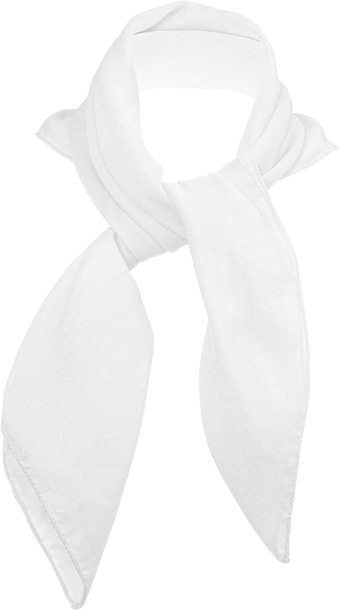 Skeleteen Chiffon Head Neck Scarf - White Classic Retro Sheer Square Head Scarves Handkerchiefs H... | Amazon (US)