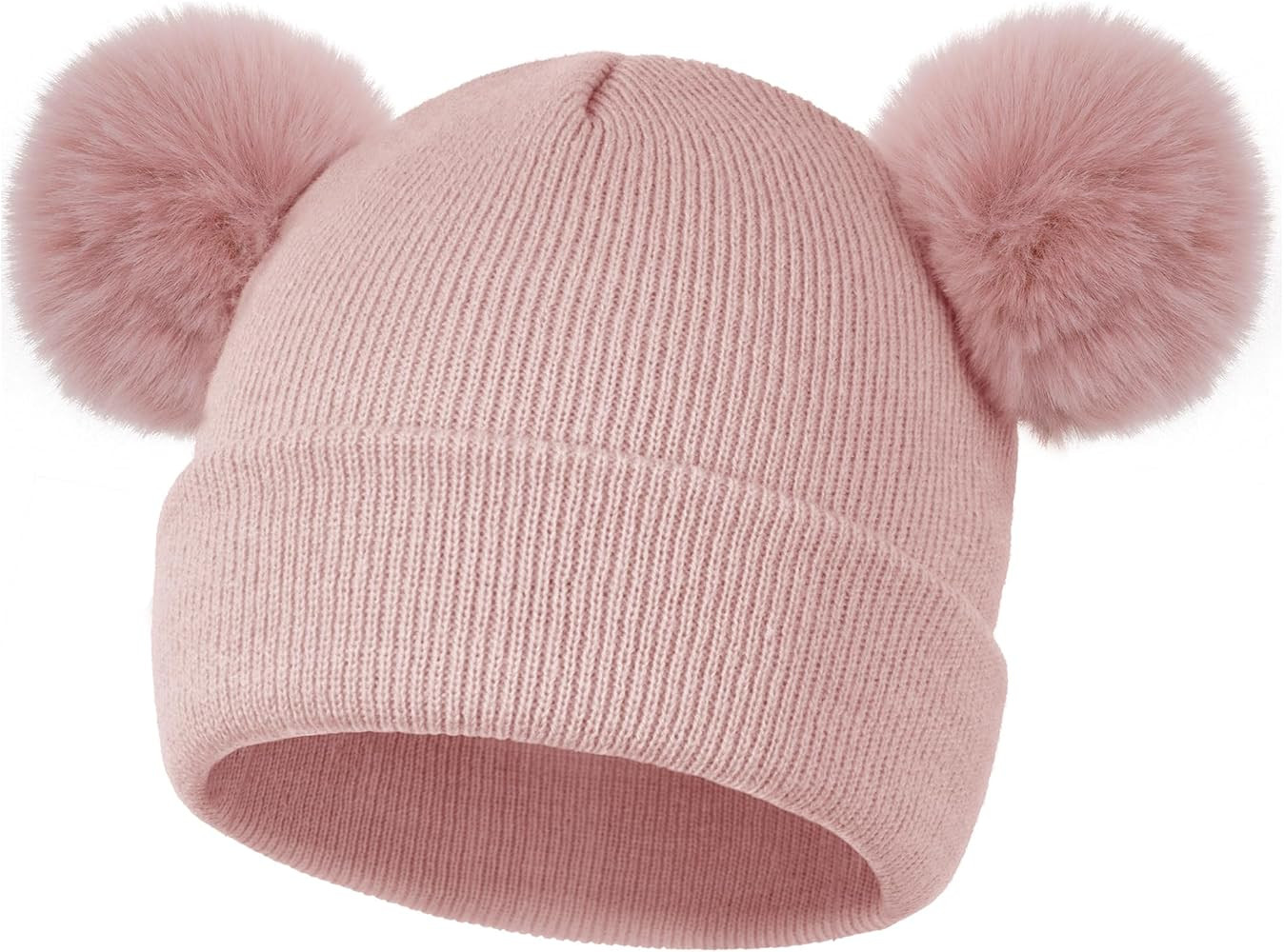 Kids Toddler Winter Hat Knit Beanie with Pom Poms Warm Hats for Baby Boys Girls for Cold Weather | Amazon (US)