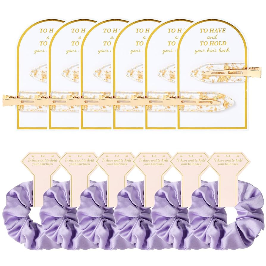 12 PCS Bridesmaid Proposal Gifts Bridesmaid Hair Clips Bridesmaid Scrunchies Bridal Shower Gifts ... | Amazon (US)