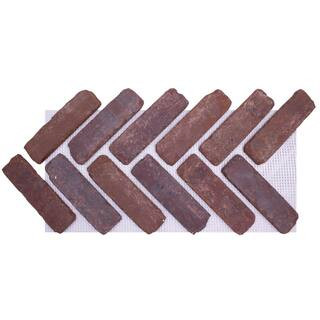 Old Mill Brick 28 in. x 12.5 in. x 1/2 in. (8.7 sq. ft.) Brickwebb Herringbone Boston Mill Thin B... | The Home Depot