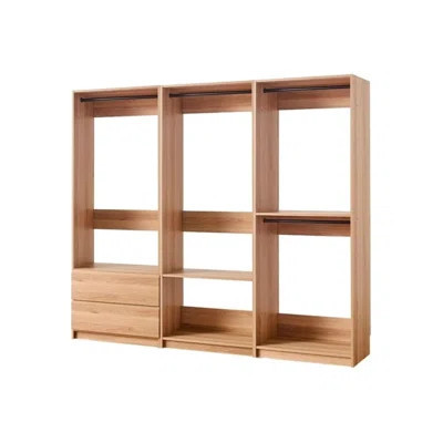 Home Imports Emporium Walk in Wood Closet System for Closet Room Freestanding Configuration Engineered Wood Modular Design Hanging Storage Oak Finish | Wayfair North America