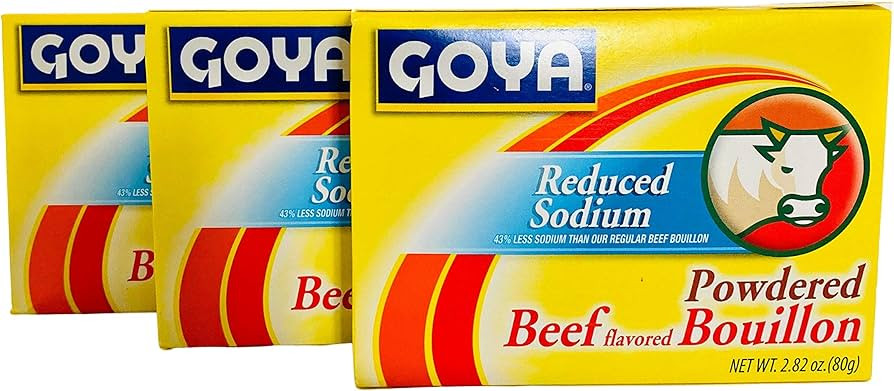 Goya Reduced Sodium Beef Flavored Powdered Bouillon 3 pack | Amazon (US)