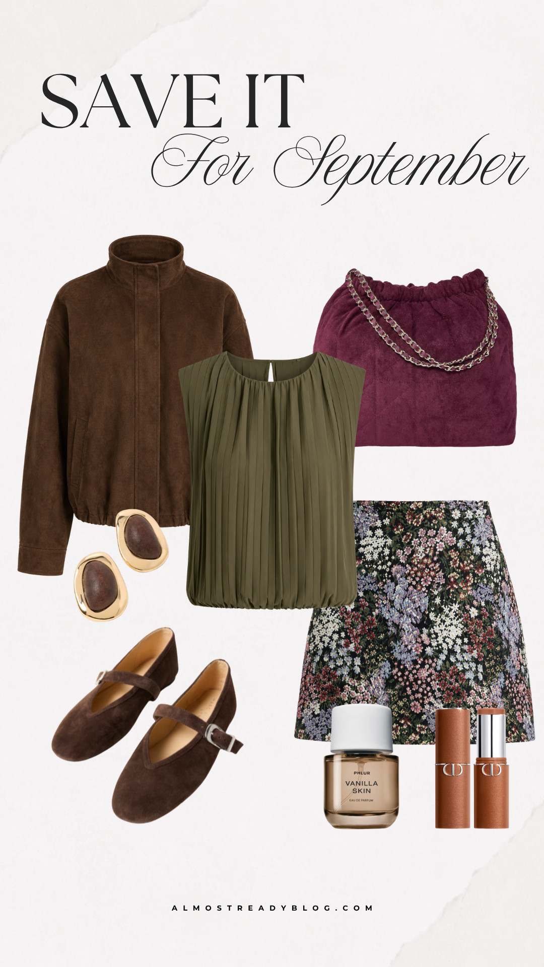 A feminine early fall outfit with a floral mini skirt, olive top, suede jacket, and brown Mary Jane flats.

early fall outfit, transitional fall outfit, floral skirt outfit, suede jacket, olive top, mini skirt, Mary Jane flats, fall style, September outfit, feminine outfit, Walmart finds

#LTKootd #LTKOver40